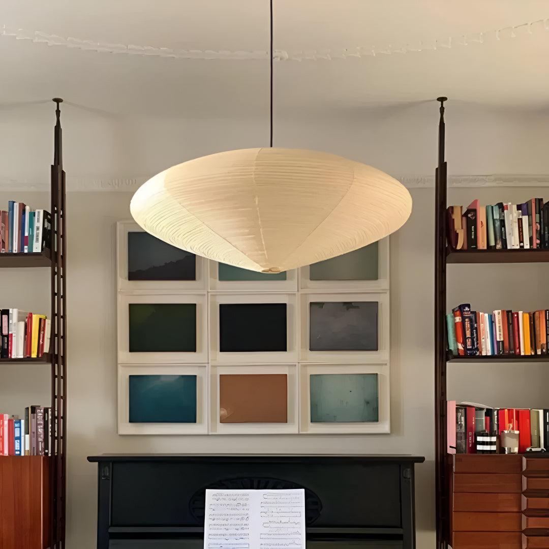 Akari Paper Pendant Light For Home Lighting With Disk Shape