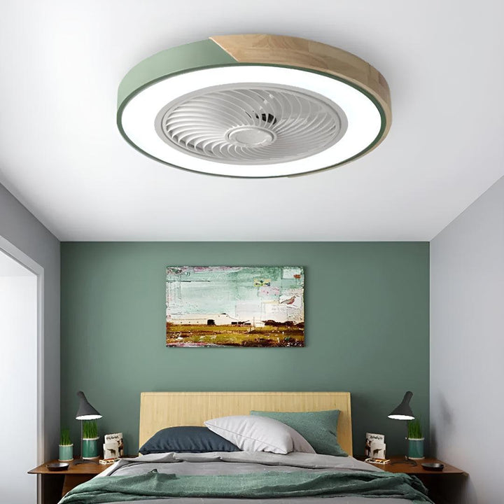 Bladeless Semi Flush Ceiling Fan With Light And Remote Control