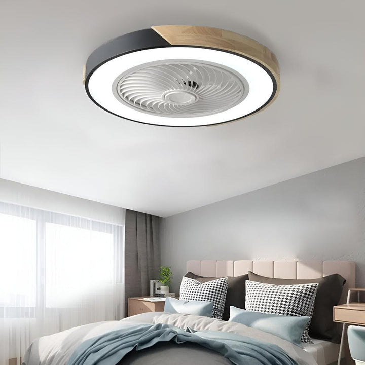 Bladeless Semi Flush Ceiling Fan With Light And Remote Control