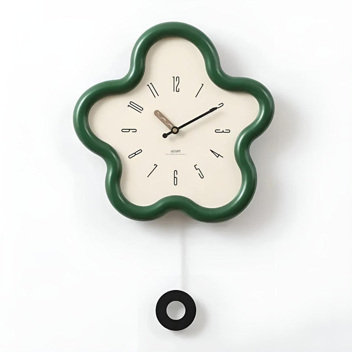 Decorative Flower Wall Clock With Silent Pendulum