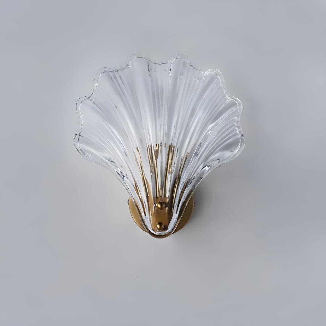Decorative Shell Glass Wall Light Sconce With Ambient Lighting