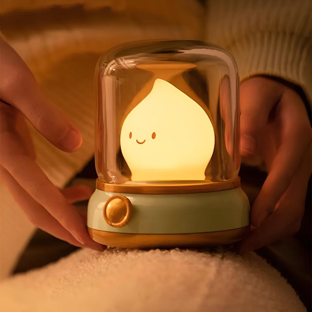 Dimmable Flame Night Light Bedside Lamp With Adjustable Brightness