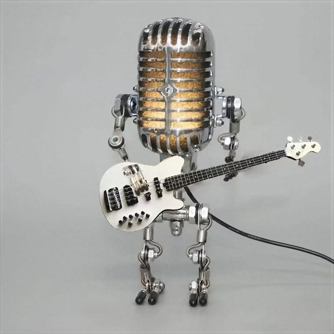 Dimmable Retro Desk Lamp With Microphone And Guitar Design