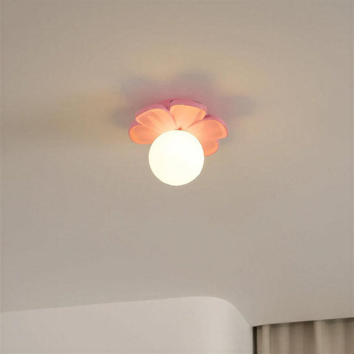 Flower Flush Mount Ceiling Fixture Light With Floral Design