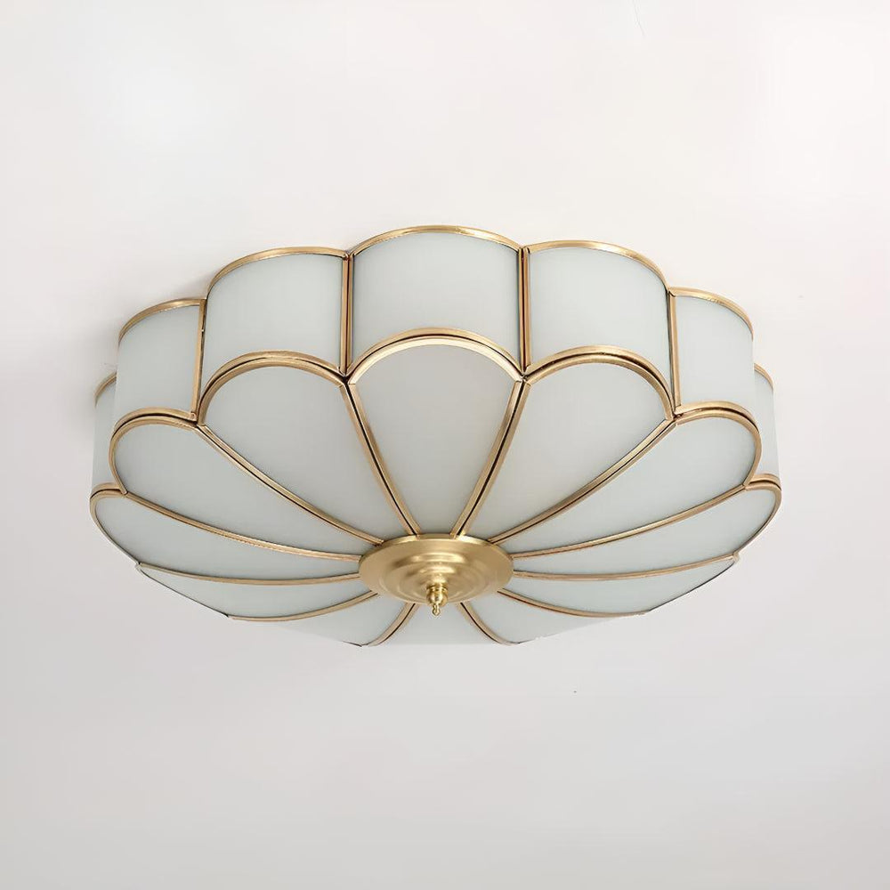 Flower Shaped Art Deco Flush Mount Ceiling Light Fixture