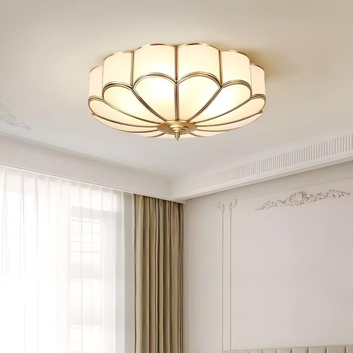 Flower Shaped Art Deco Flush Mount Ceiling Light Fixture