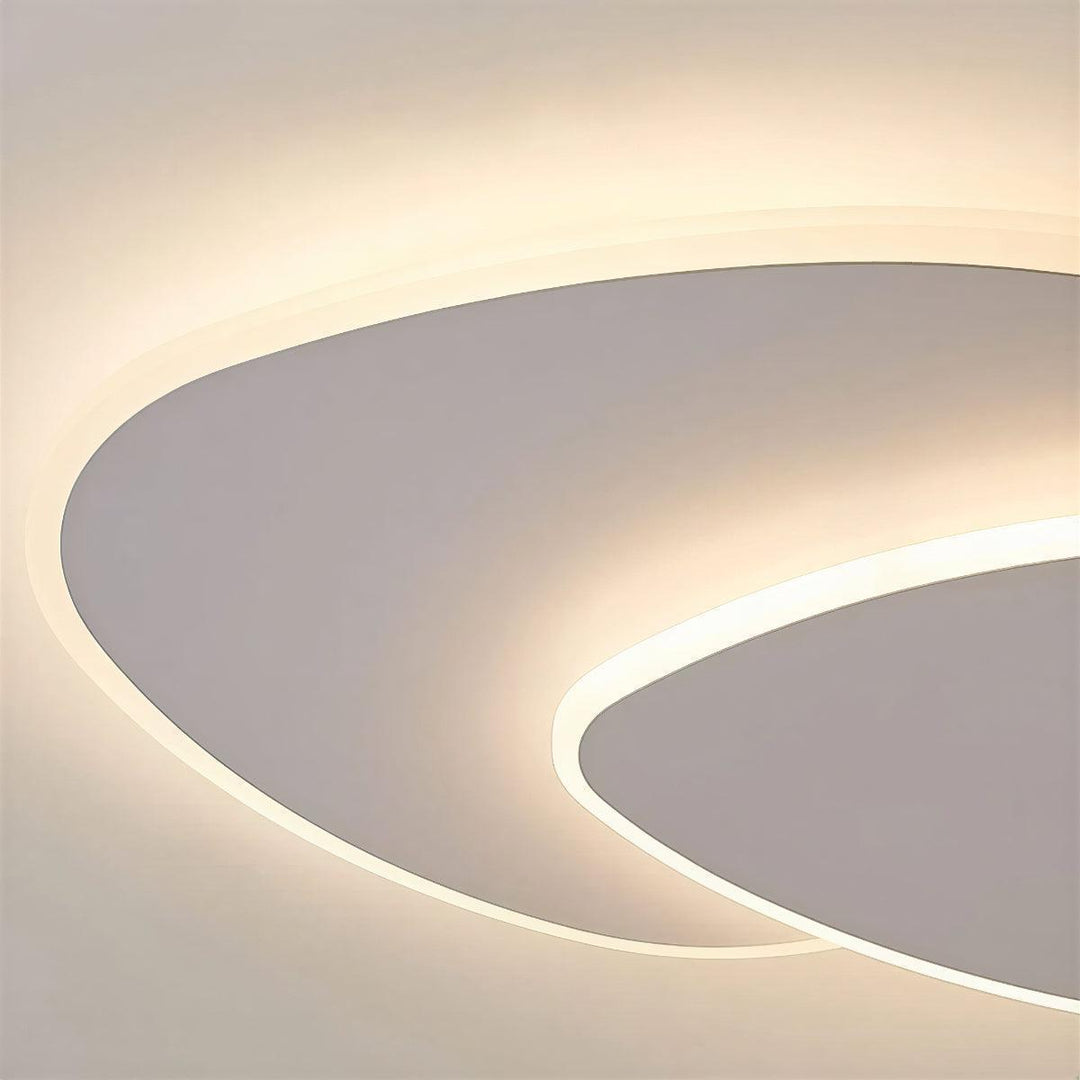 Flush Mount Ceiling Light Fixture With Geometric Double Layered Design