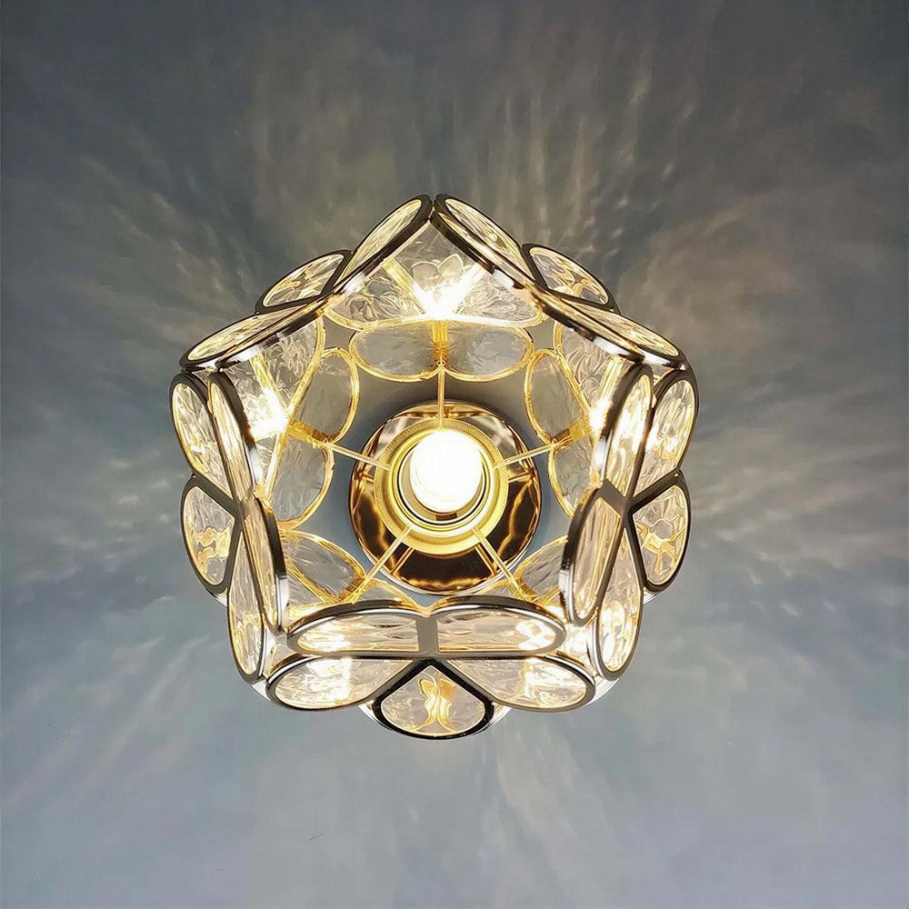 Flush Mount Ceiling Light With Floral Style Design