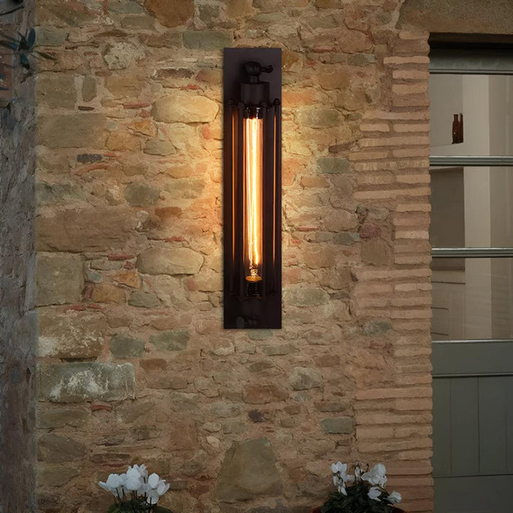 Industrial Vintage Wall Light With Cage Design