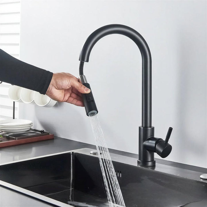 Kitchen Mixer Tapware With Integrated Touch Sensor And Pull-Out Spray