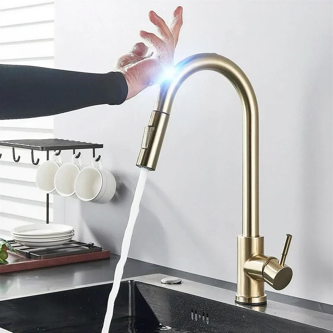 Kitchen Mixer Tapware With Integrated Touch Sensor And Pull-Out Spray