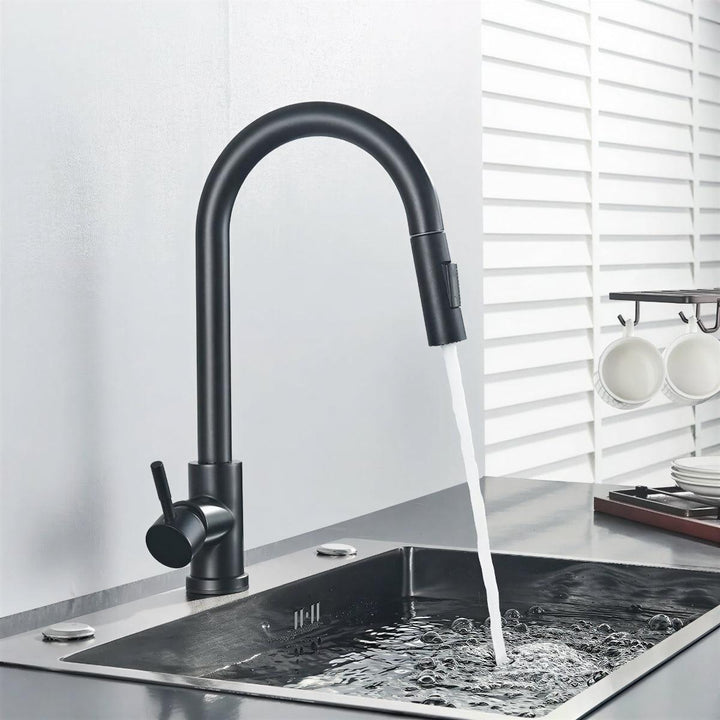 Kitchen Mixer Tapware With Integrated Touch Sensor And Pull-Out Spray
