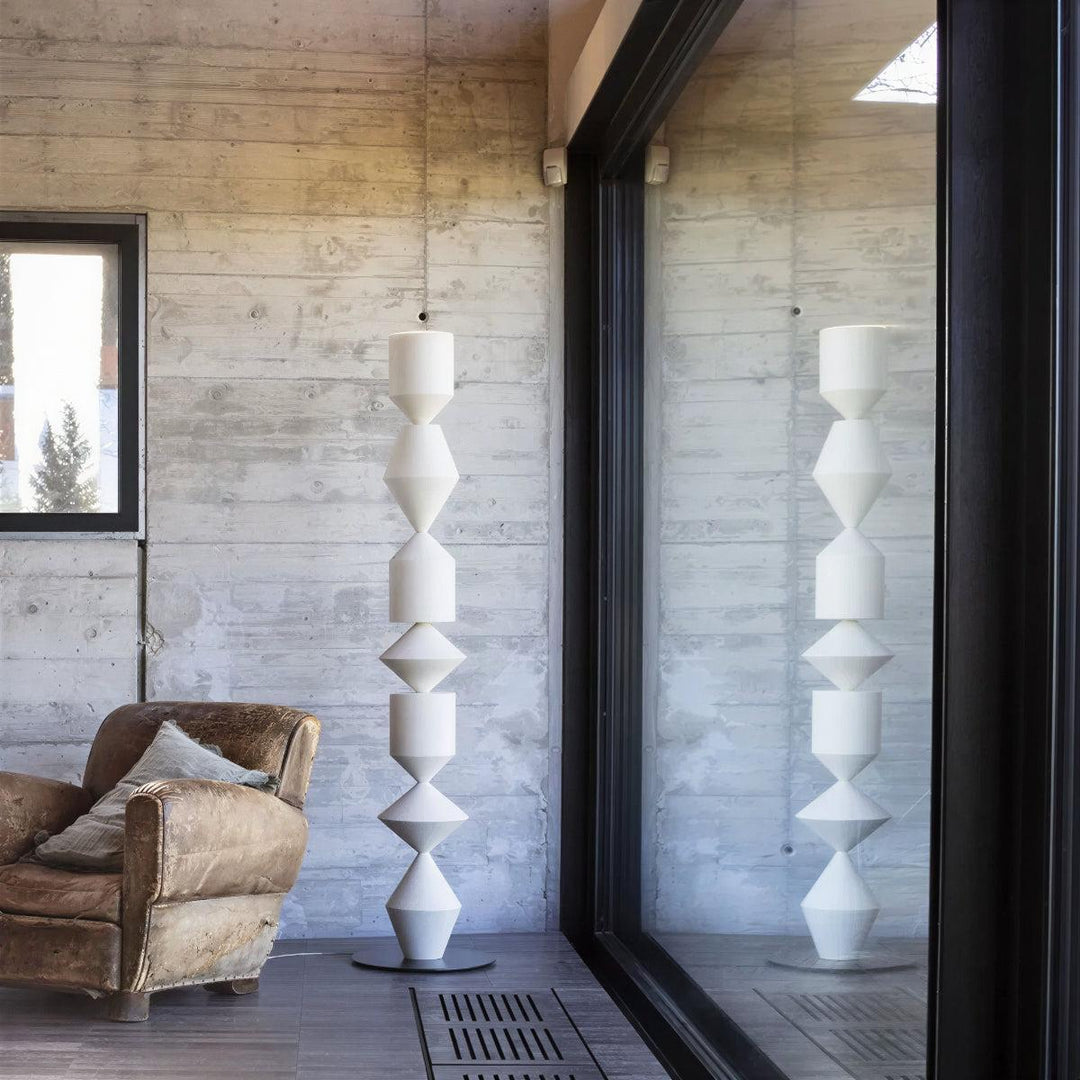 Mid Century Geometric Floor Lamp With Refined Distinctive Indirect Lighting Design