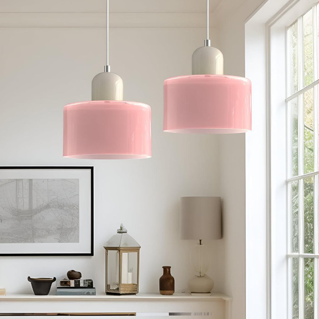 Mid Century Modern Glass Hanging Light Fixture