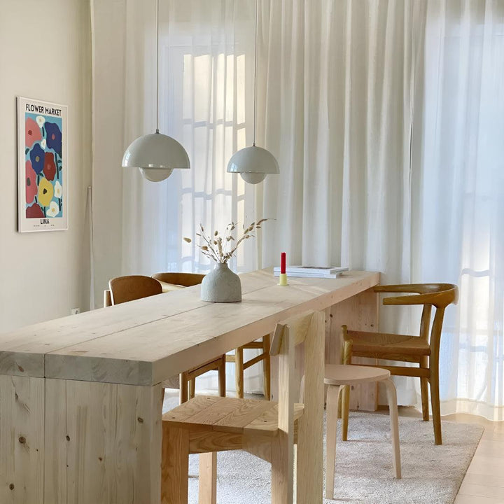 Mid Century Pendant Light With Geometric Dome Shades