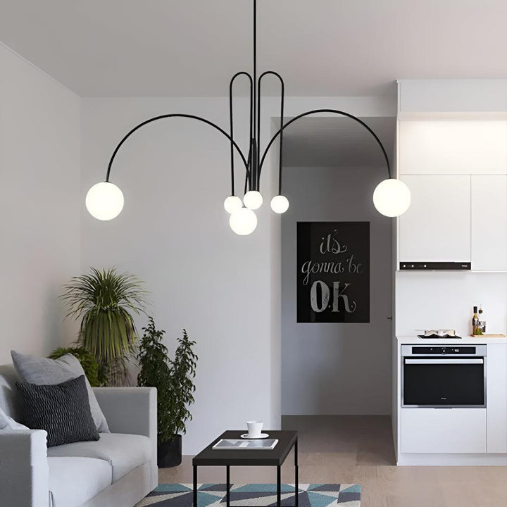 Modern Chandelier Pendant Light With Contemporary Globe Design