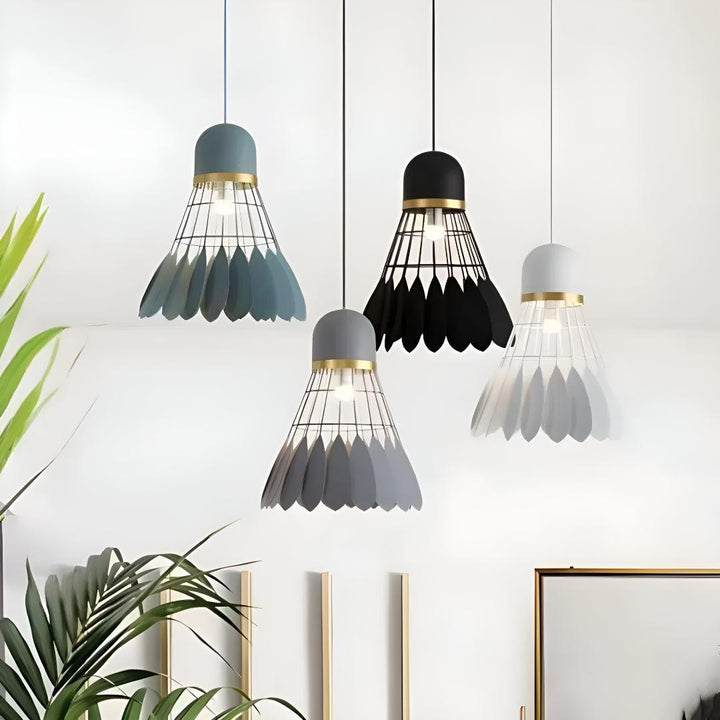 Modern Floral Pendant Lighting with Flower Cage Shade Design