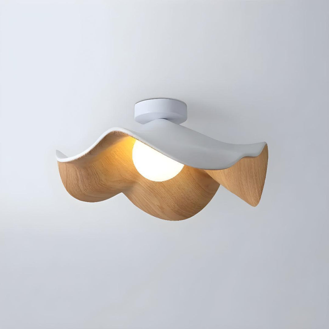 Modern Flush Mount Ceiling Light Fixture With Floral Wave Shape