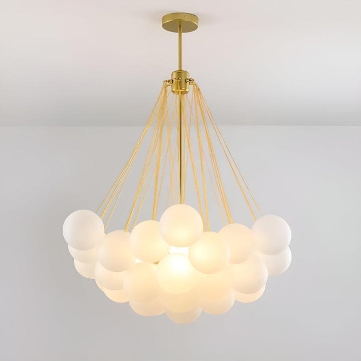 Modern Hanging Bubble Chandelier With Floating Orb Cluster Design