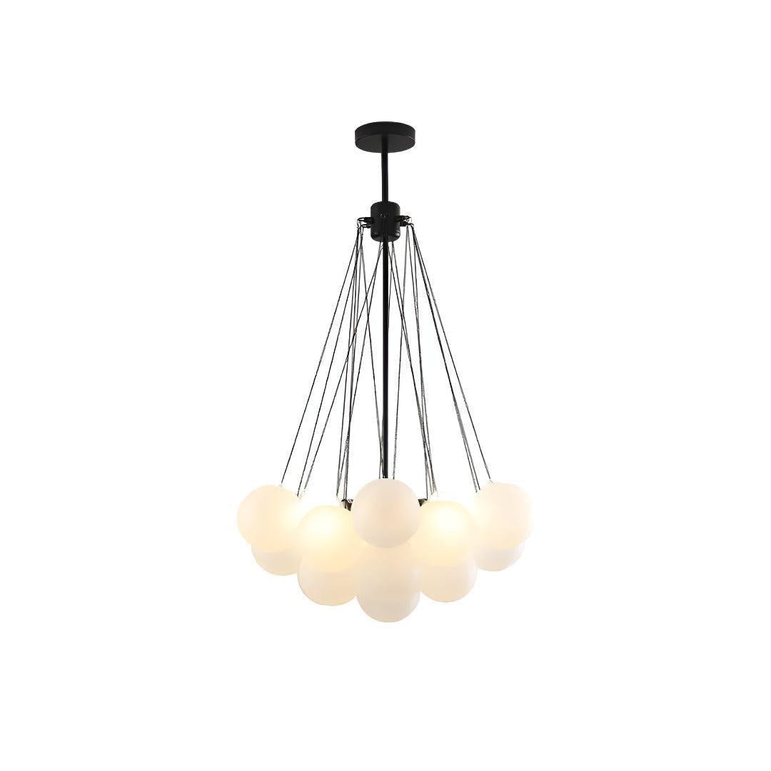 Modern Hanging Bubble Chandelier With Floating Orb Cluster Design