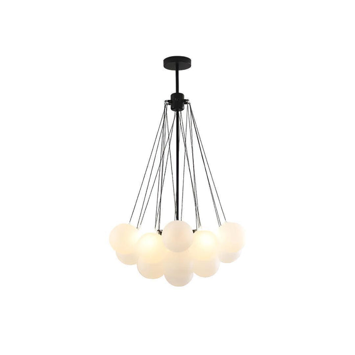 Modern Hanging Bubble Chandelier With Floating Orb Cluster Design