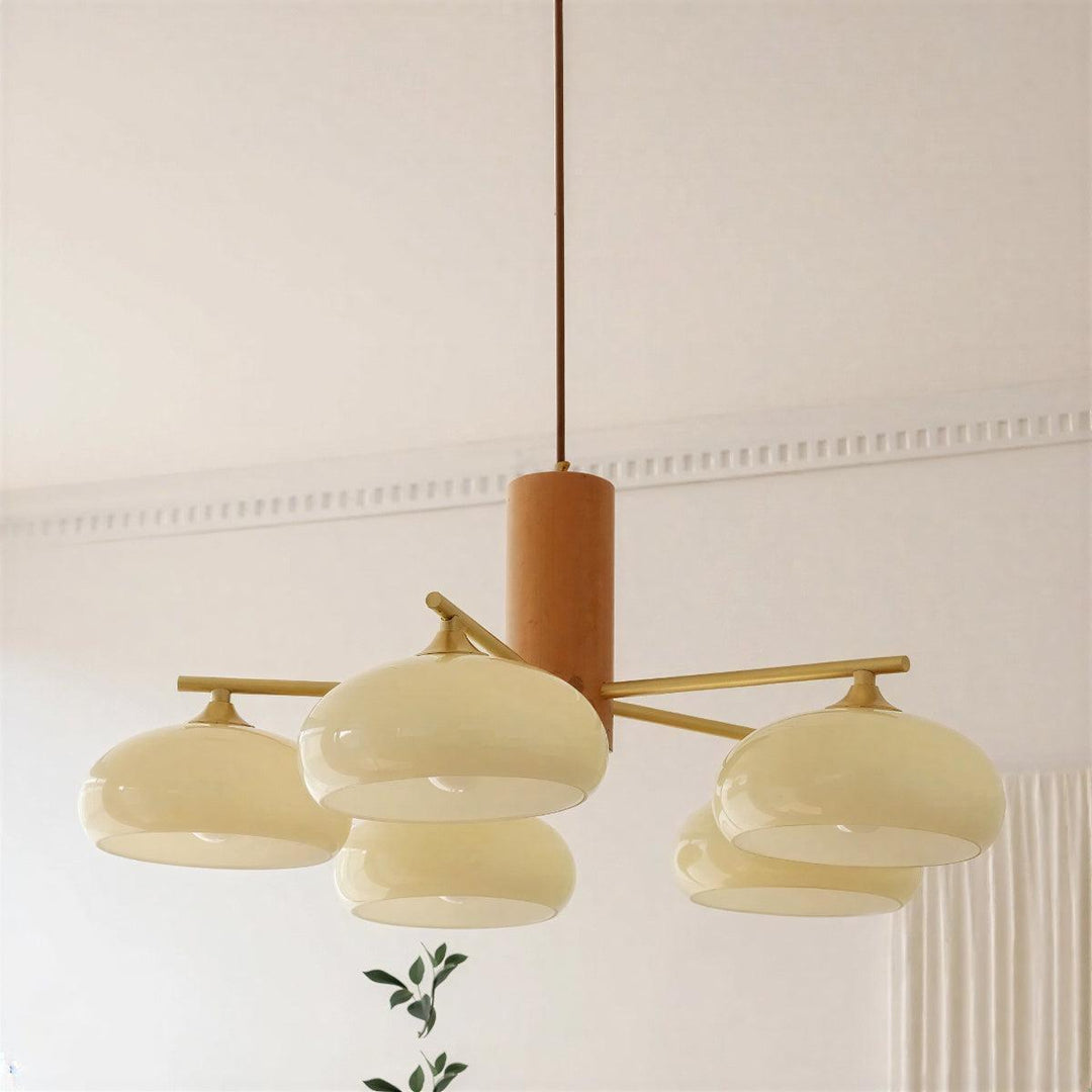 Modern Hanging Chandelier With Multiple Elliptical Oval Heads