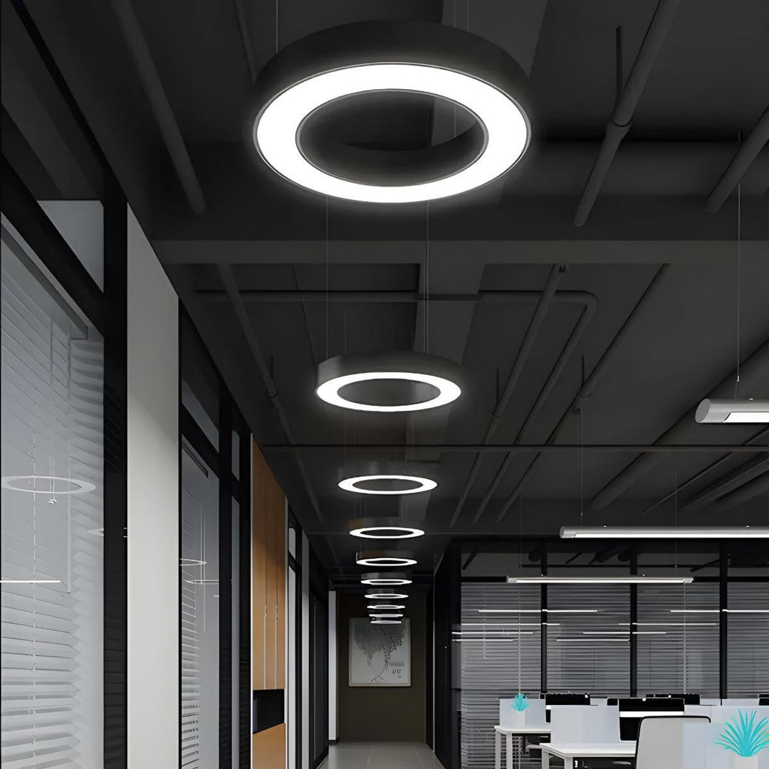 Modern Office And Gym Ceiling Lighting With Suspended Ring
