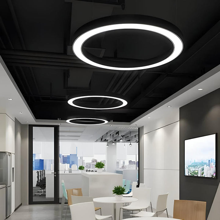 Modern Office And Gym Ceiling Lighting With Suspended Ring