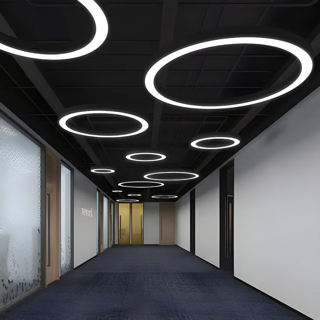Modern Office And Gym Ceiling Lighting With Suspended Ring