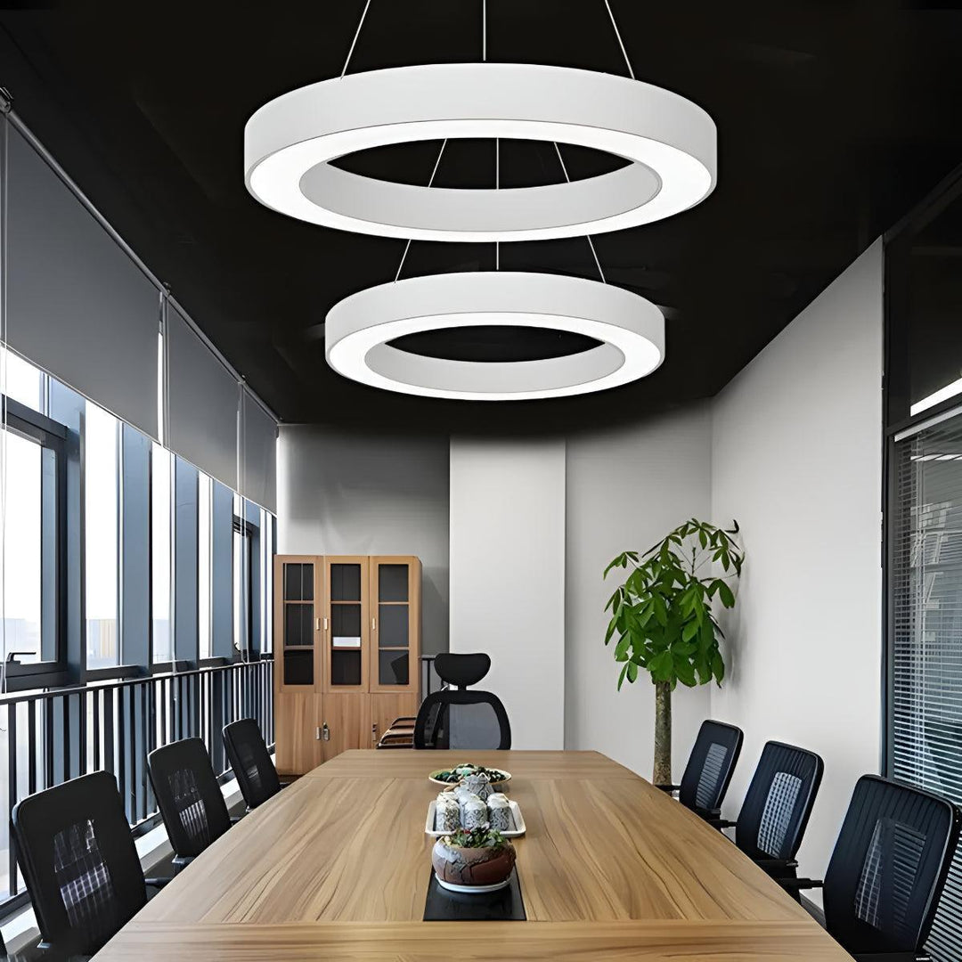 Modern Office And Gym Ceiling Lighting With Suspended Ring