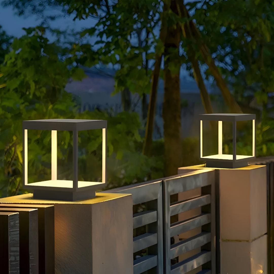 Modern Open Frame Post Lights for Outdoor Garden Walls