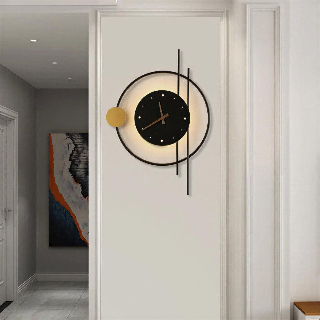 Modern Wall Clock With Built In Ambient Wall Light