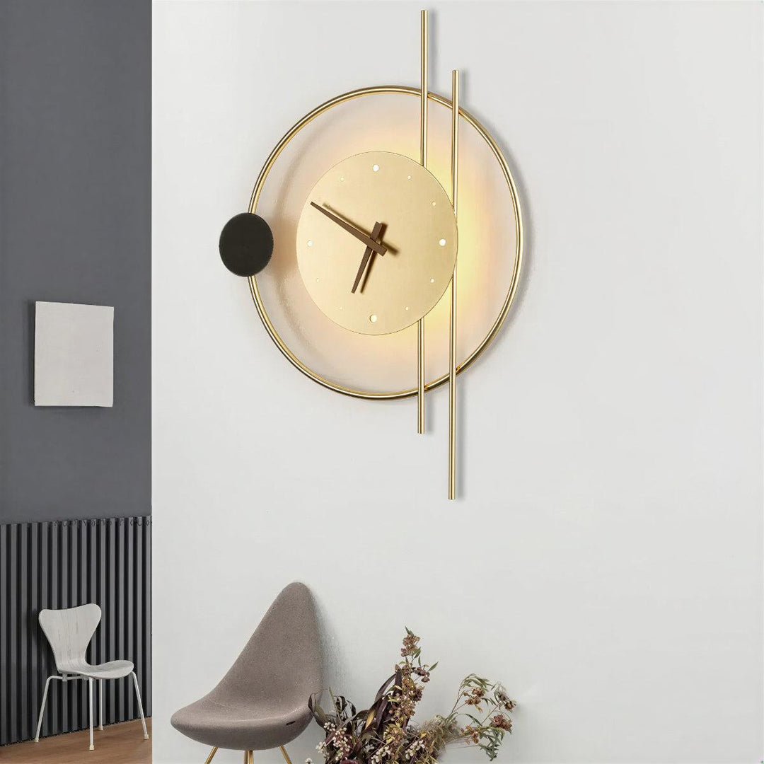 Modern Wall Clock With Built In Ambient Wall Light