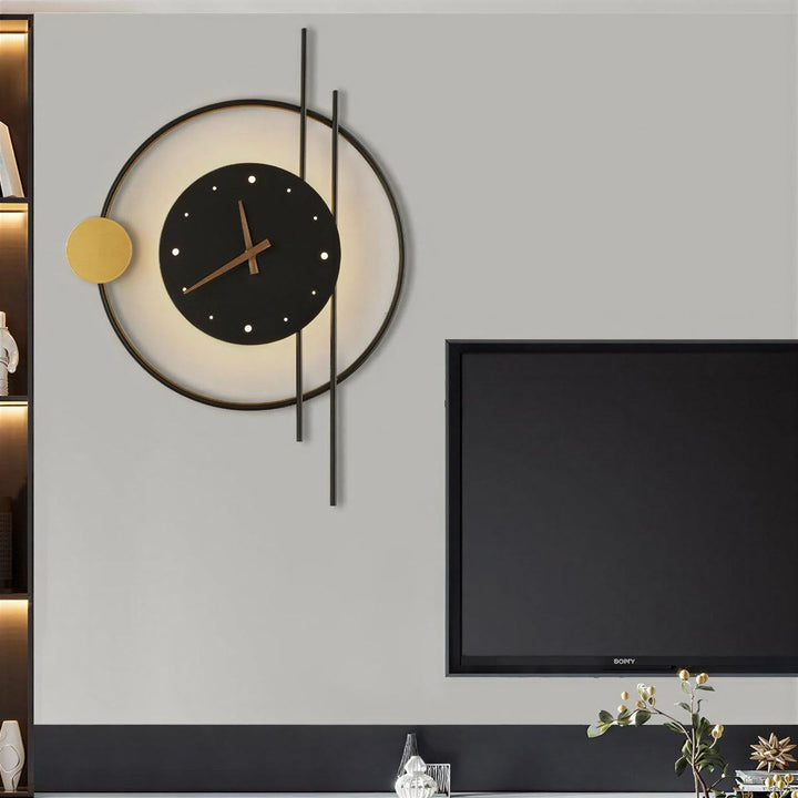 Modern Wall Clock With Built In Ambient Wall Light