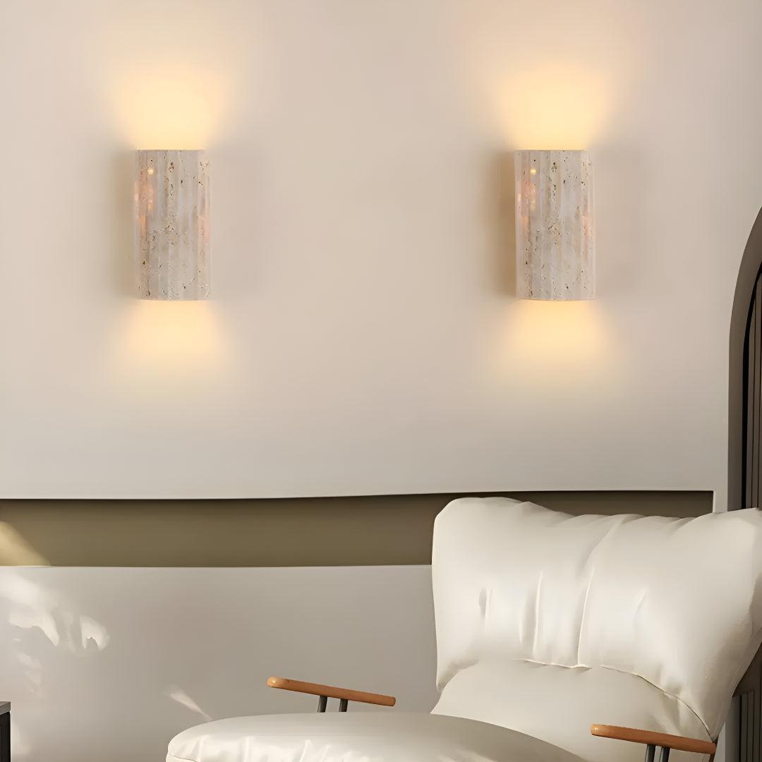 Natural Stone Indoor Wall Light With Ambient Glow