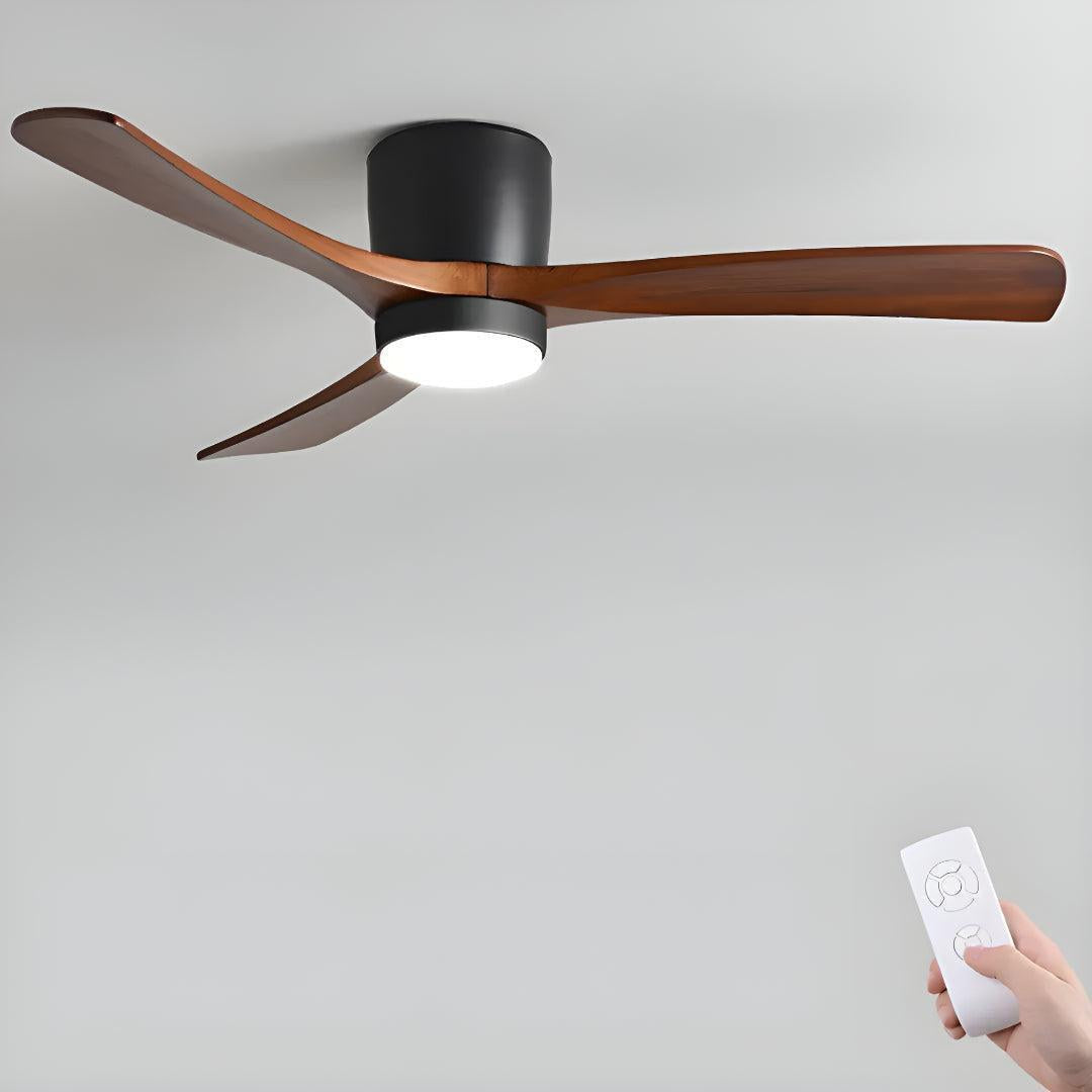 Nordic Wooden Overhead Ceiling Fan With Light And Quiet Motor