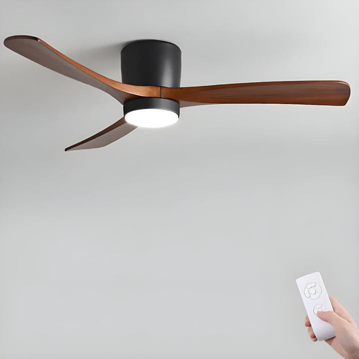Nordic Wooden Overhead Ceiling Fan With Light And Quiet Motor