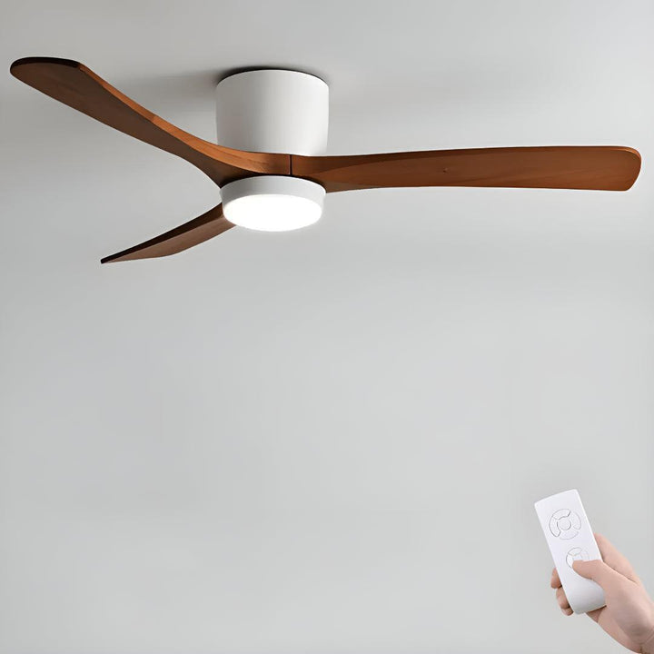 Nordic Wooden Overhead Ceiling Fan With Light And Quiet Motor