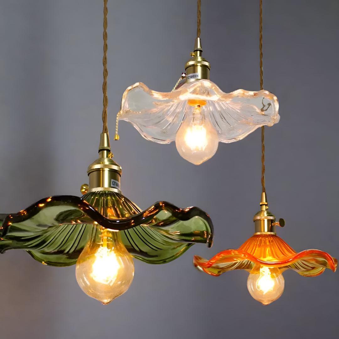 Pendant Lights With Art Nouveau Flower Shade