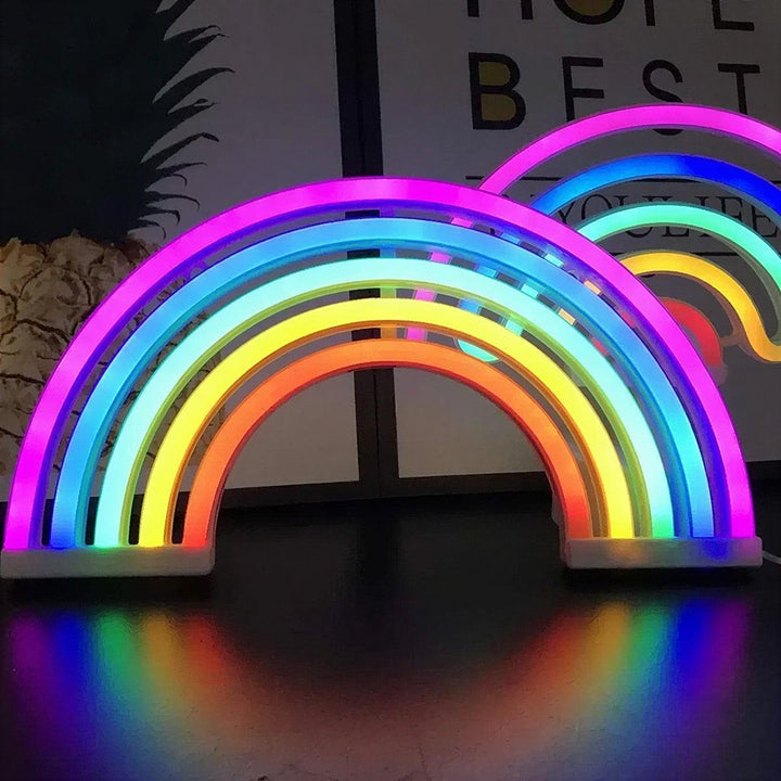 Rainbow Designed Cordless Night Light Table Lamp With Battery Operation