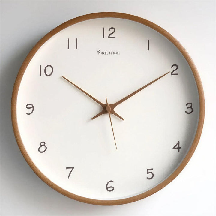 Silent Contemporary Wooden Analogue Wall Clock