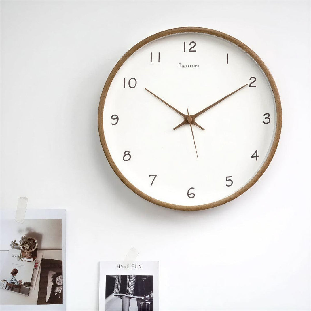Silent Contemporary Wooden Analogue Wall Clock