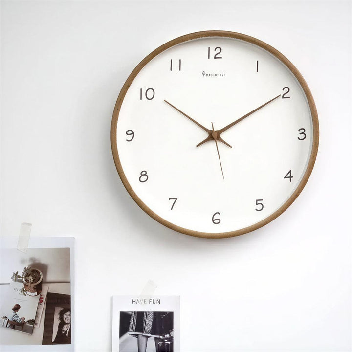 Silent Contemporary Wooden Analogue Wall Clock