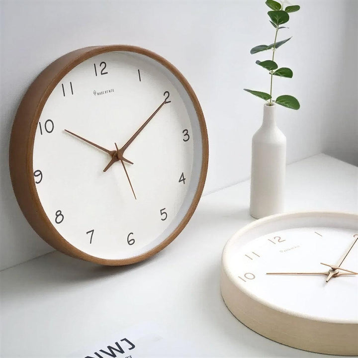 Silent Contemporary Wooden Analogue Wall Clock