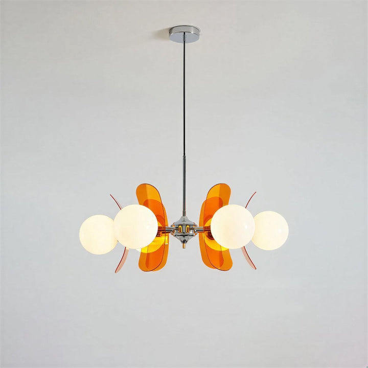 Sputnik Hanging Chandelier Light Fixture With Glass Shades