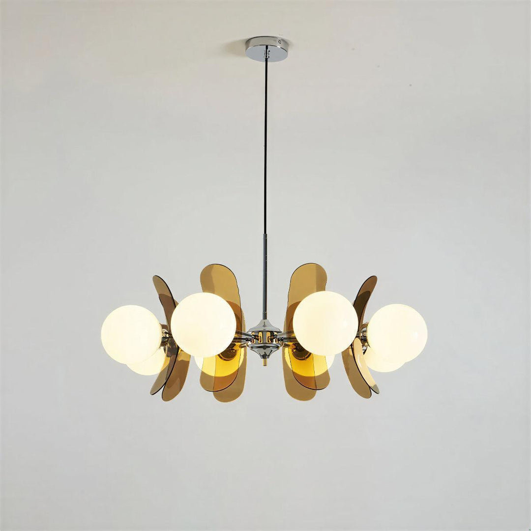 Sputnik Hanging Chandelier Light Fixture With Glass Shades