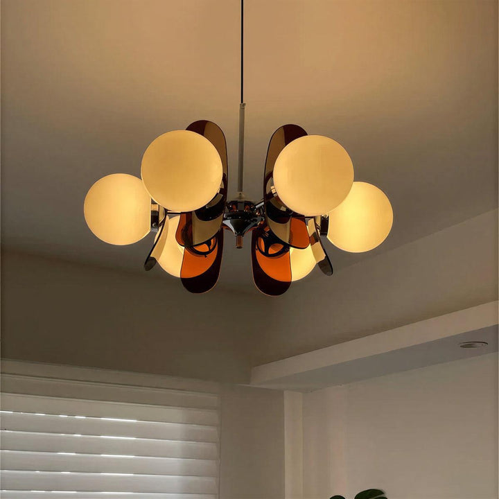 Sputnik Hanging Chandelier Light Fixture With Glass Shades