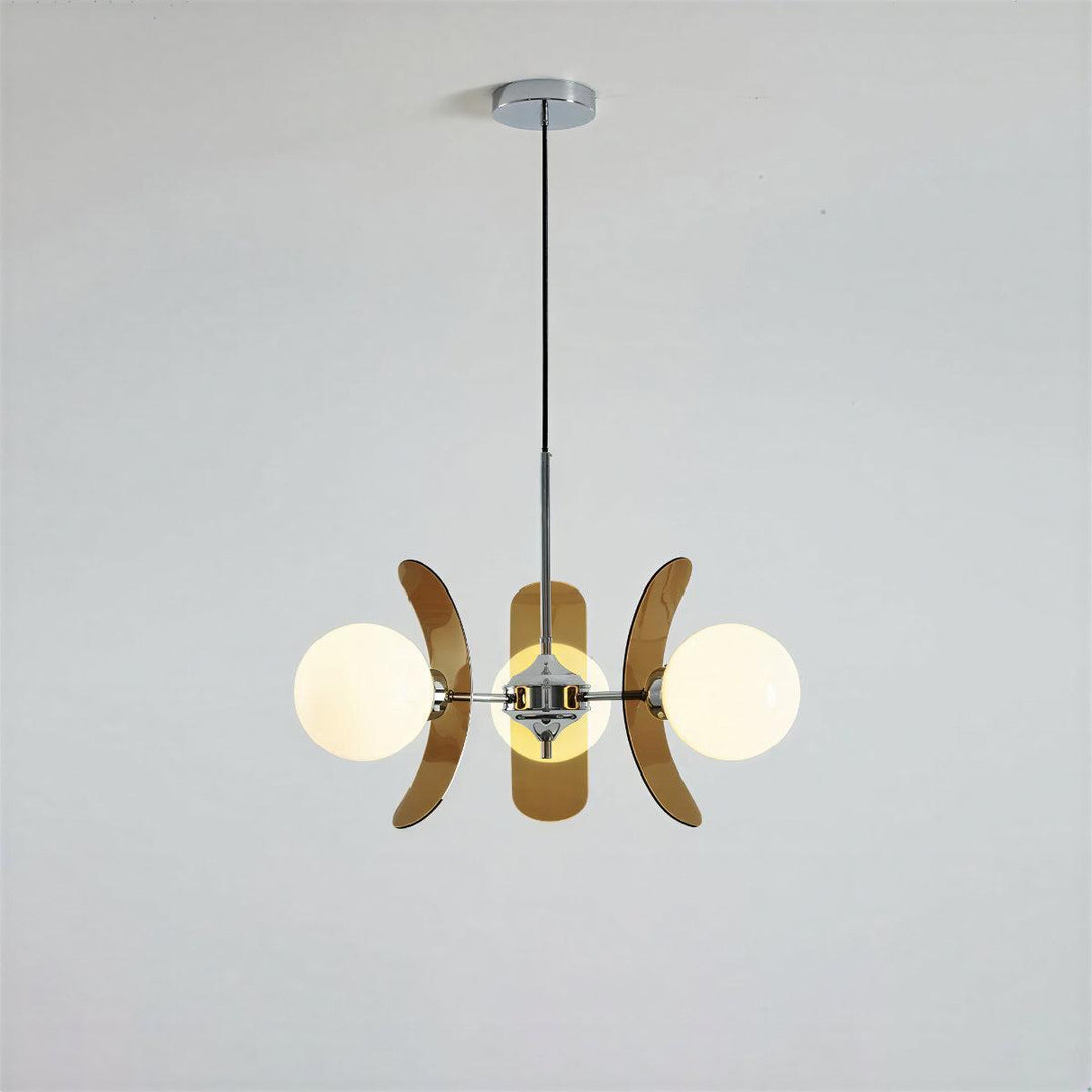 Sputnik Hanging Chandelier Light Fixture With Glass Shades