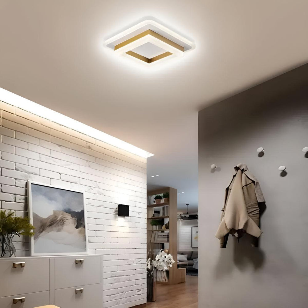 Square Ceiling Light Fixture With Flush Mount Design
