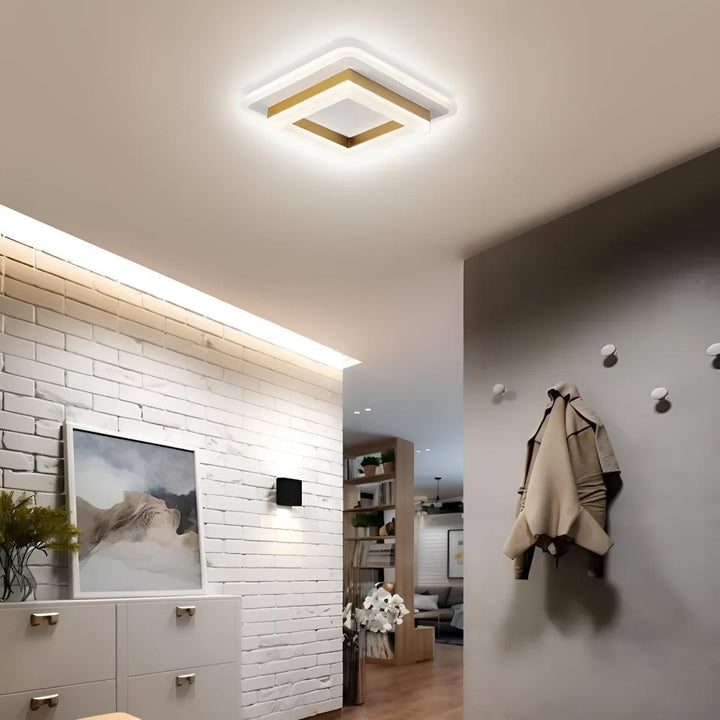 Square Ceiling Light Fixture With Flush Mount Design